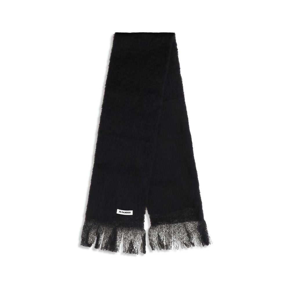 Jil Sander Schal aus schwarzer Wolle Ovis Aries-2