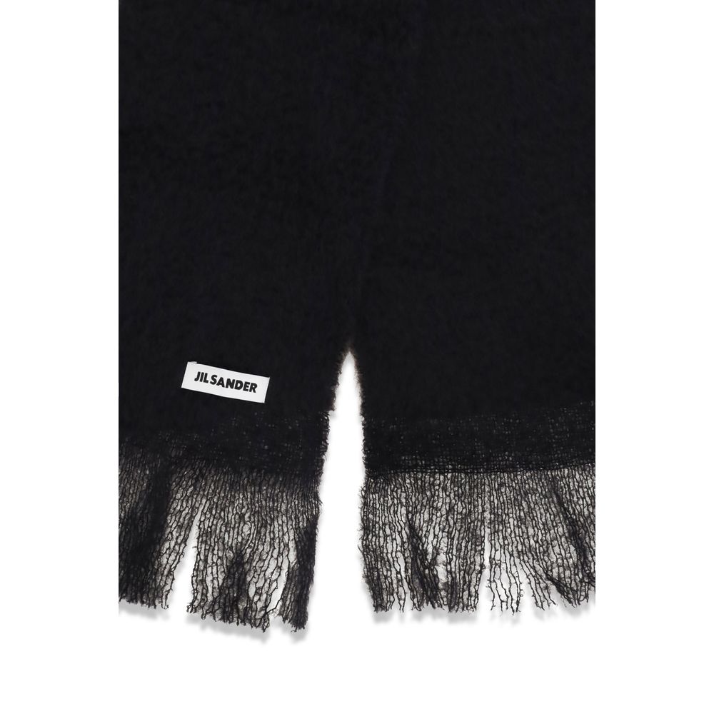 Jil Sander Schal aus schwarzer Wolle Ovis Aries-3