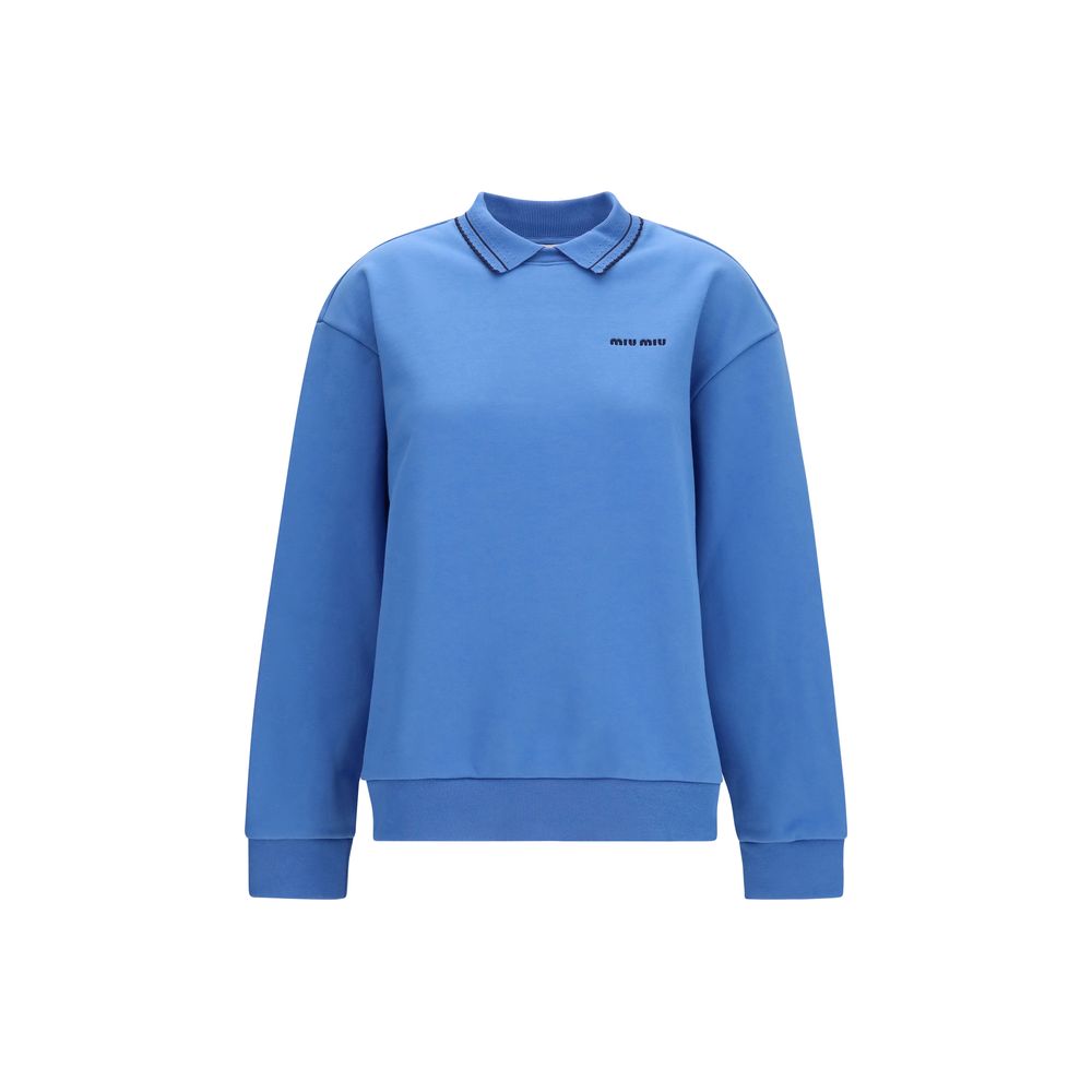 Miu Miu Blauer Baumwoll-Sweatshirt-1
