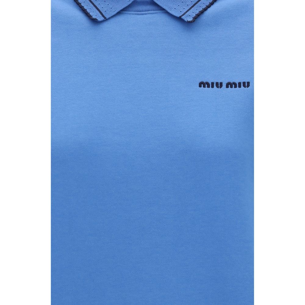 Miu Miu Blauer Baumwoll-Sweatshirt-3