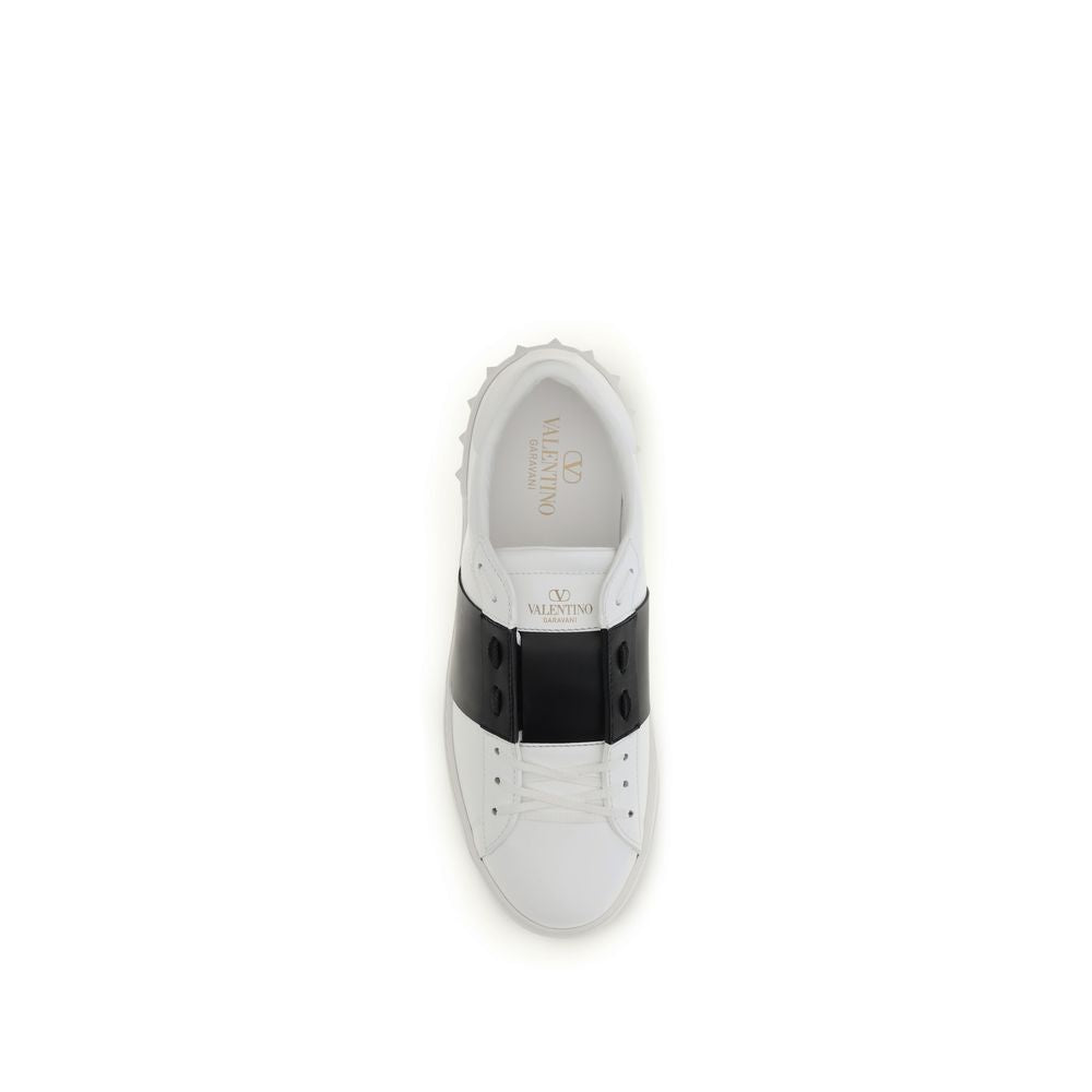 Valentino Garavani Sneakers aus schwarzem und weißem Kalbsleder, Low-Top-Modell-4