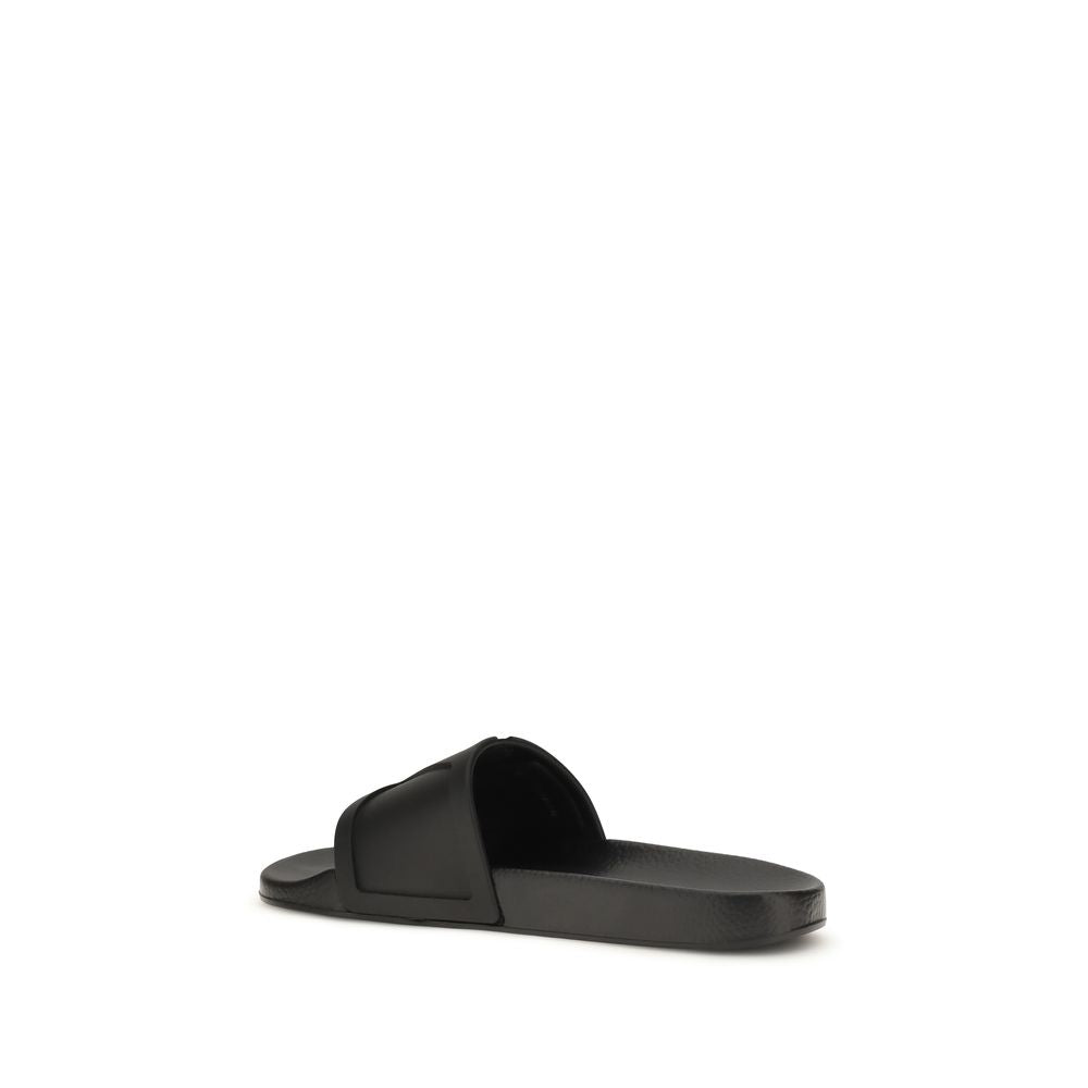 Valentino Garavani Schwarze Gummisandalen-3