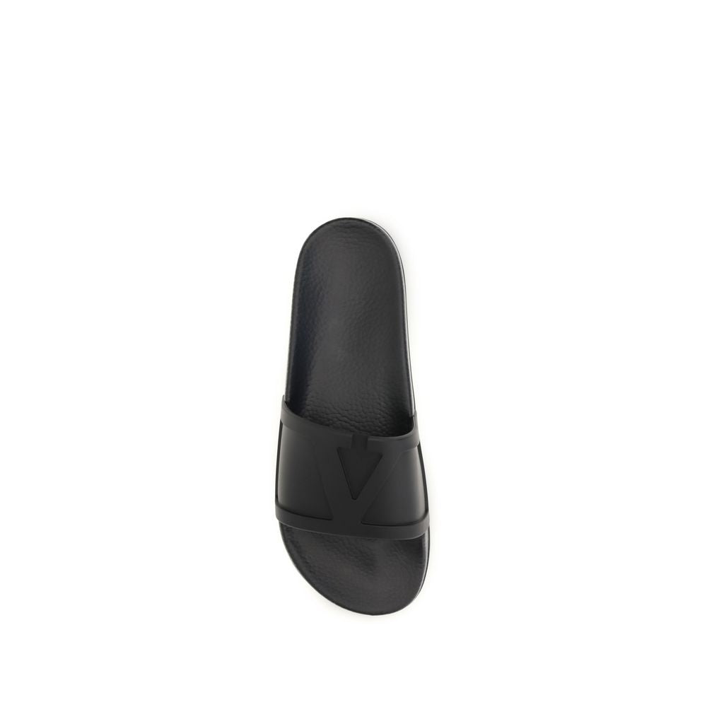 Valentino Garavani Schwarze Gummisandalen-4