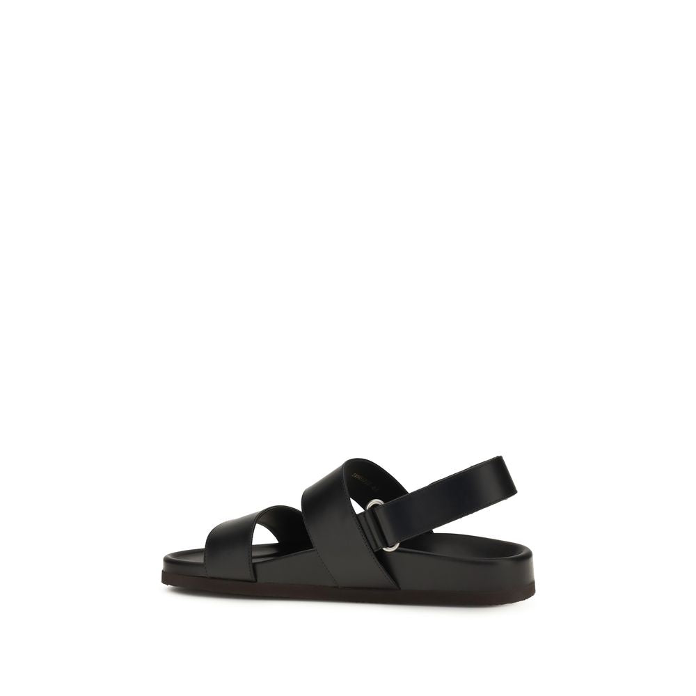 Valentino Garavani Schwarze Bos Taurus Kalbsleder-Sandalen-3