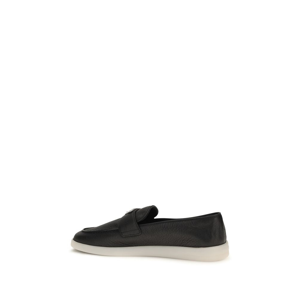 Prada Schwarze "Bos Taurus" Kalbsleder Loafer zum Hineinschlüpfen-3