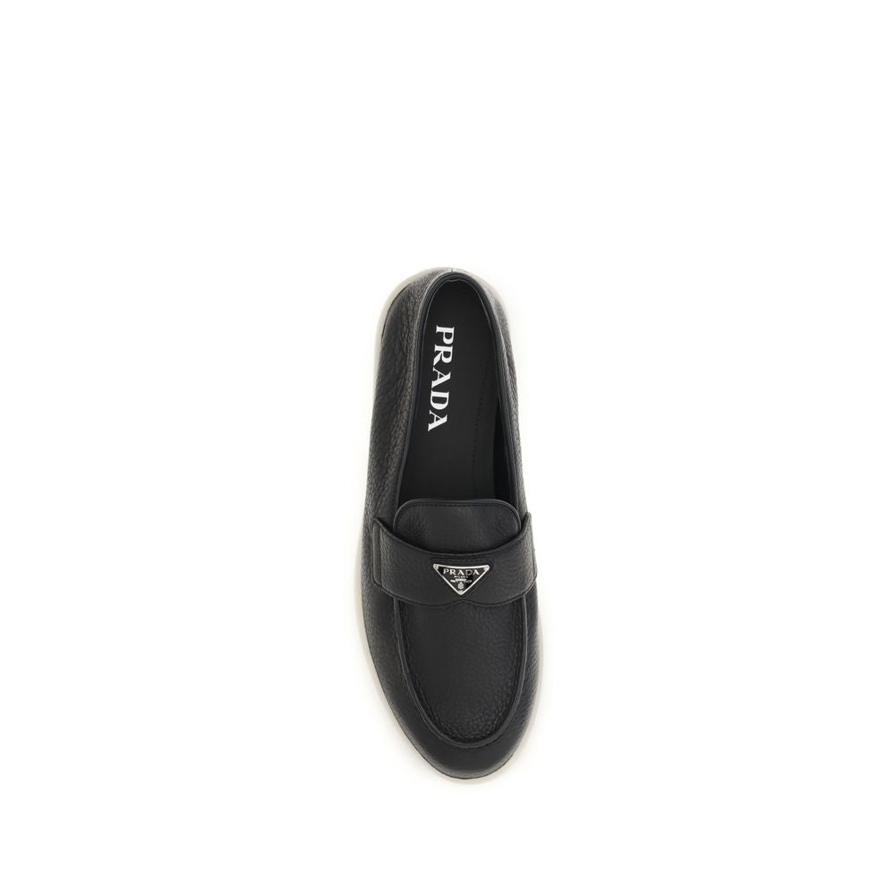 Prada Schwarze "Bos Taurus" Kalbsleder Loafer zum Hineinschlüpfen-4