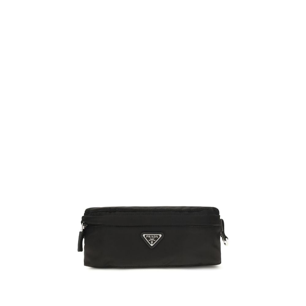 Prada Schwarze Clutch aus recyceltem Polyamid-1