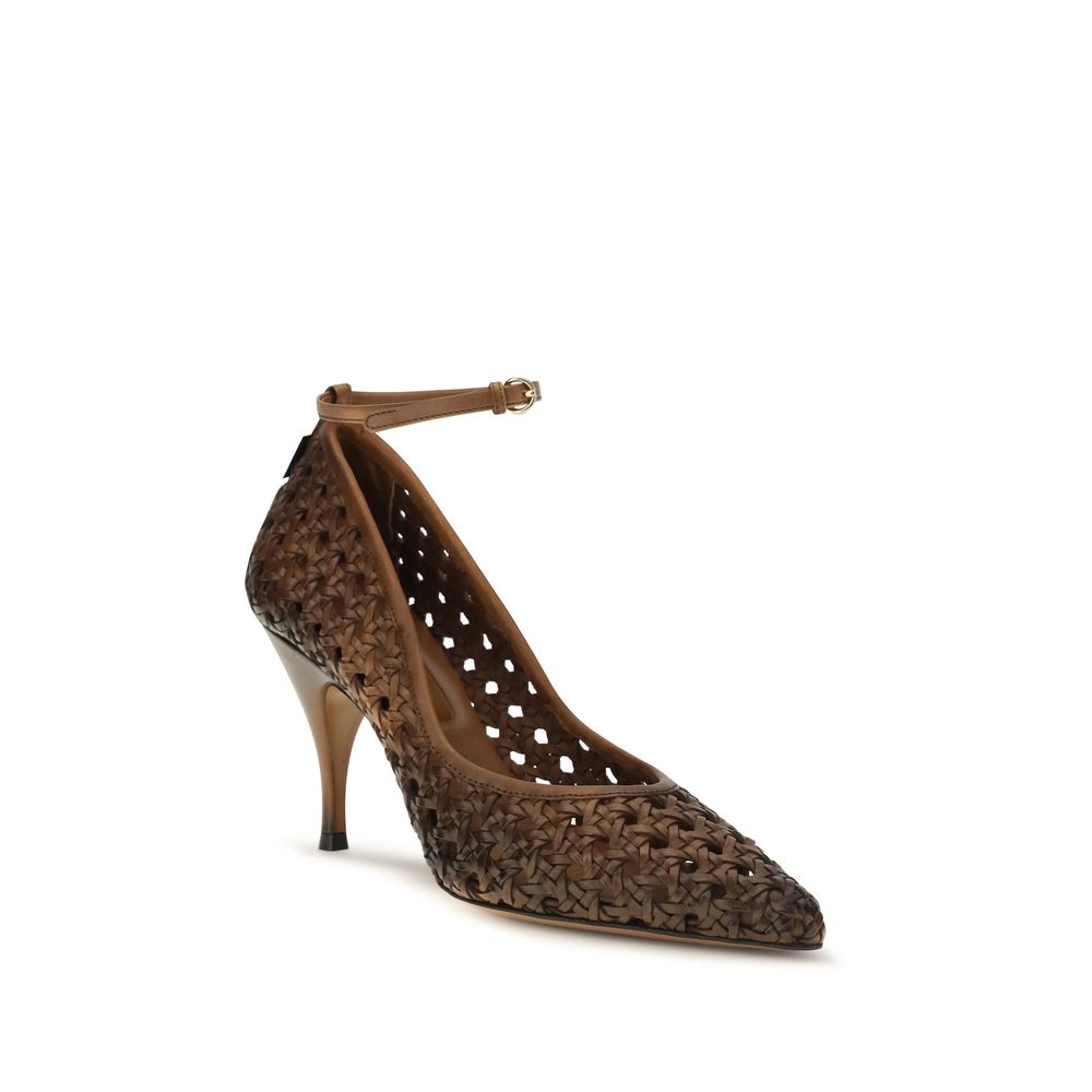 Miu Miu Beige Calf Leather Bos Taurus High Heel Pumps-2