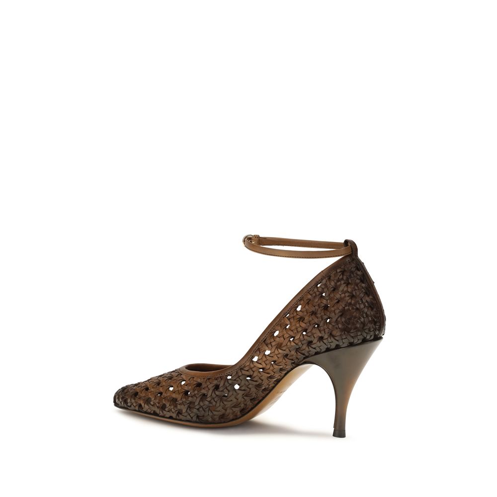 Miu Miu Beige Calf Leather Bos Taurus High Heel Pumps-3
