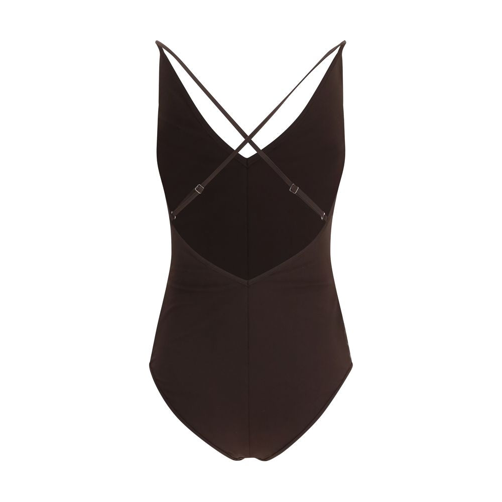 Brunello Cucinelli Einteiliger Badeanzug aus braunem Nylon-2