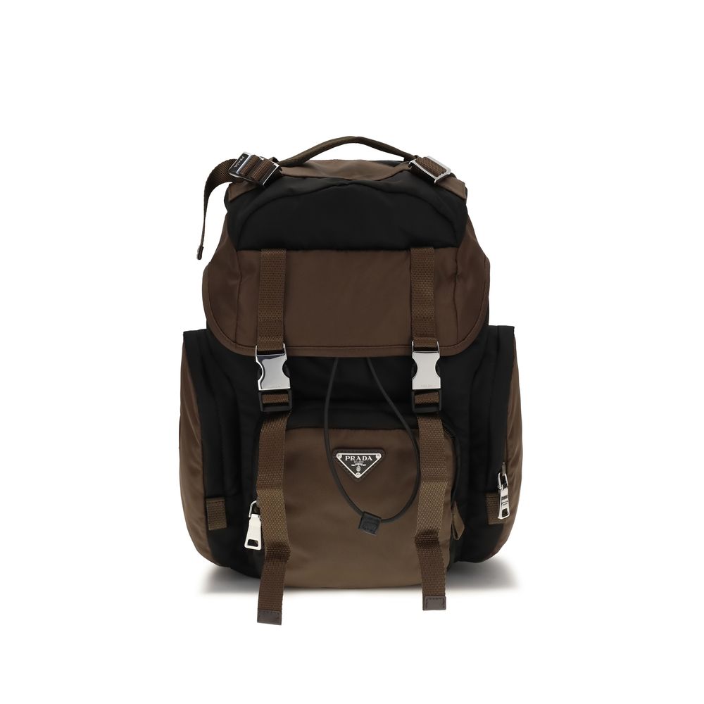 Prada Brauner Rucksack aus recyceltem Polyamid-1