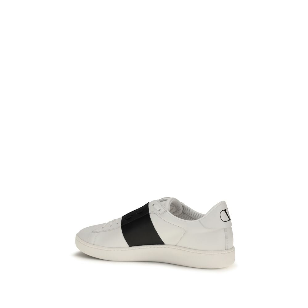 Valentino Garavani Schwarze Bos Taurus Kalbsleder Low-Top-Sneaker-3