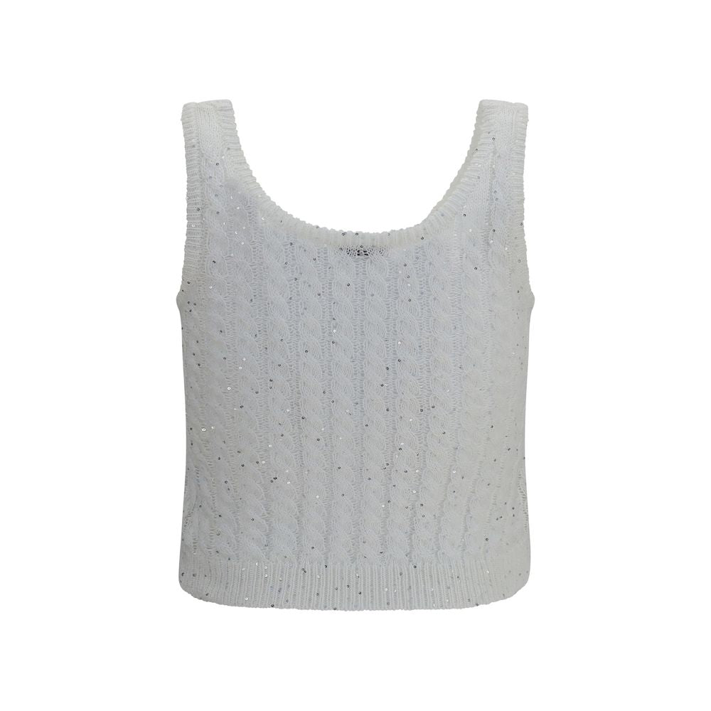 Brunello Cucinelli Weiße Leinen-Tanktops-2