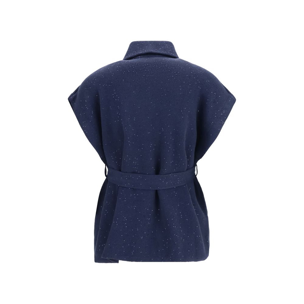 Brunello Cucinelli Blauer Baumwollmantel-2