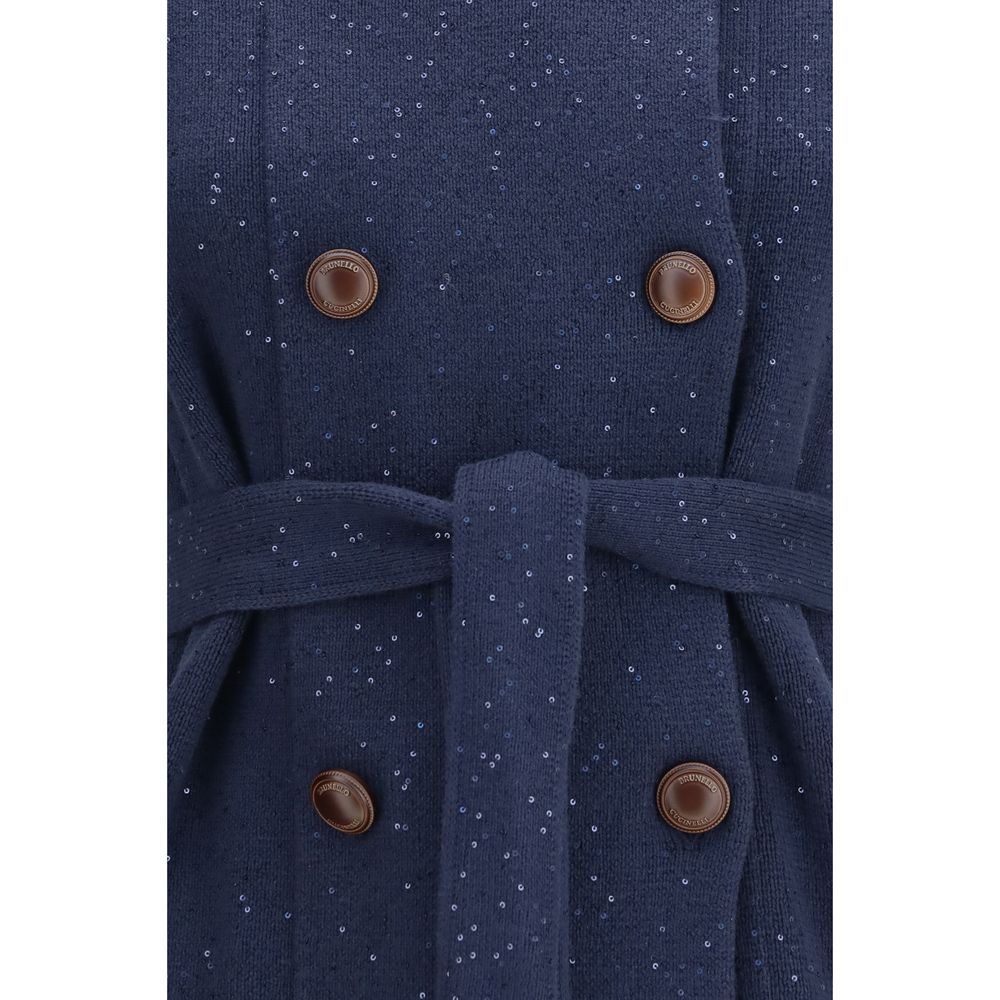 Brunello Cucinelli Blauer Baumwollmantel-3