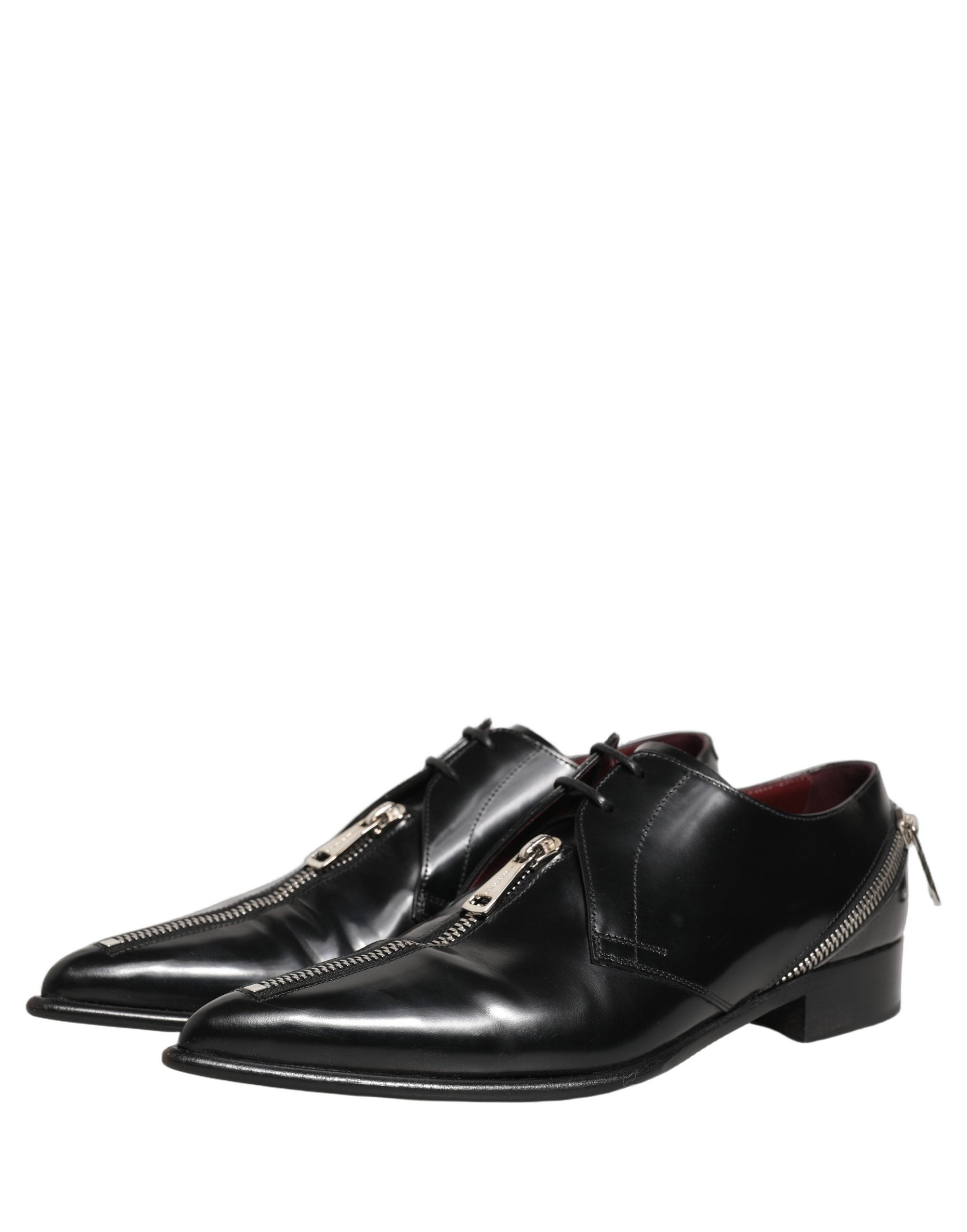 Dolce & Gabbana Schwarze Leder Herren Derby Business-Schuhe-4