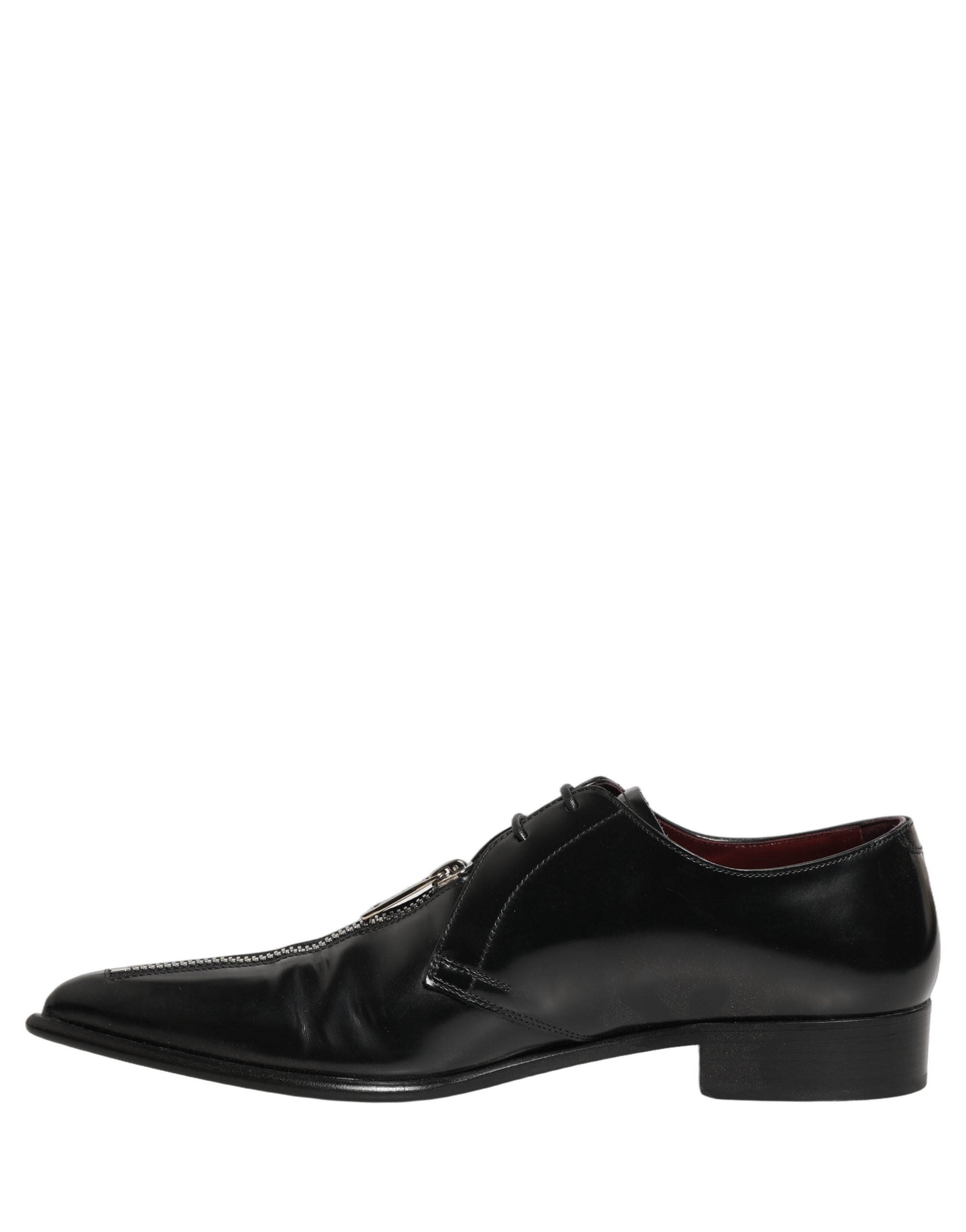 Dolce & Gabbana Schwarze Leder Herren Derby Business-Schuhe-6