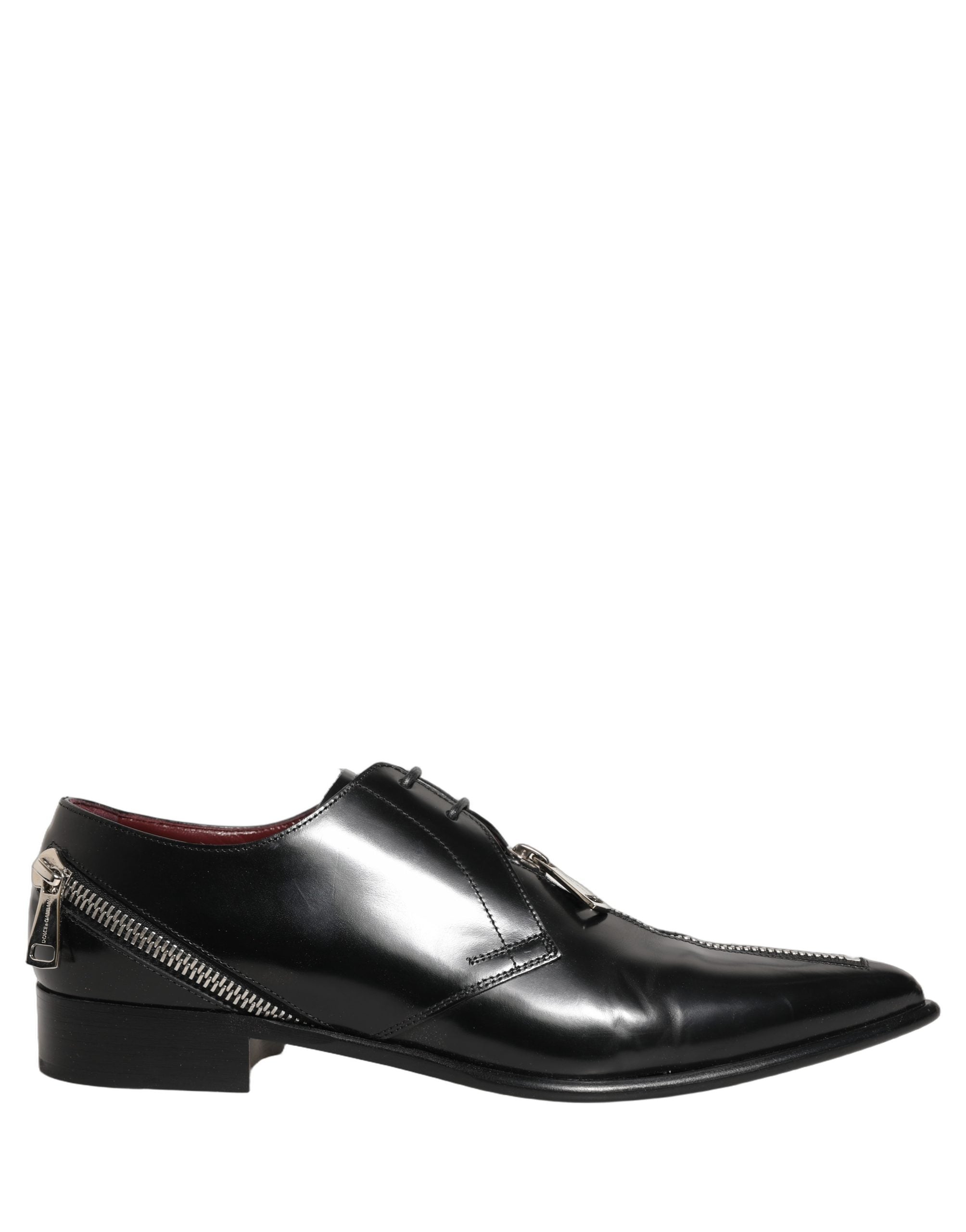 Dolce & Gabbana Schwarze Leder Herren Derby Business-Schuhe-7