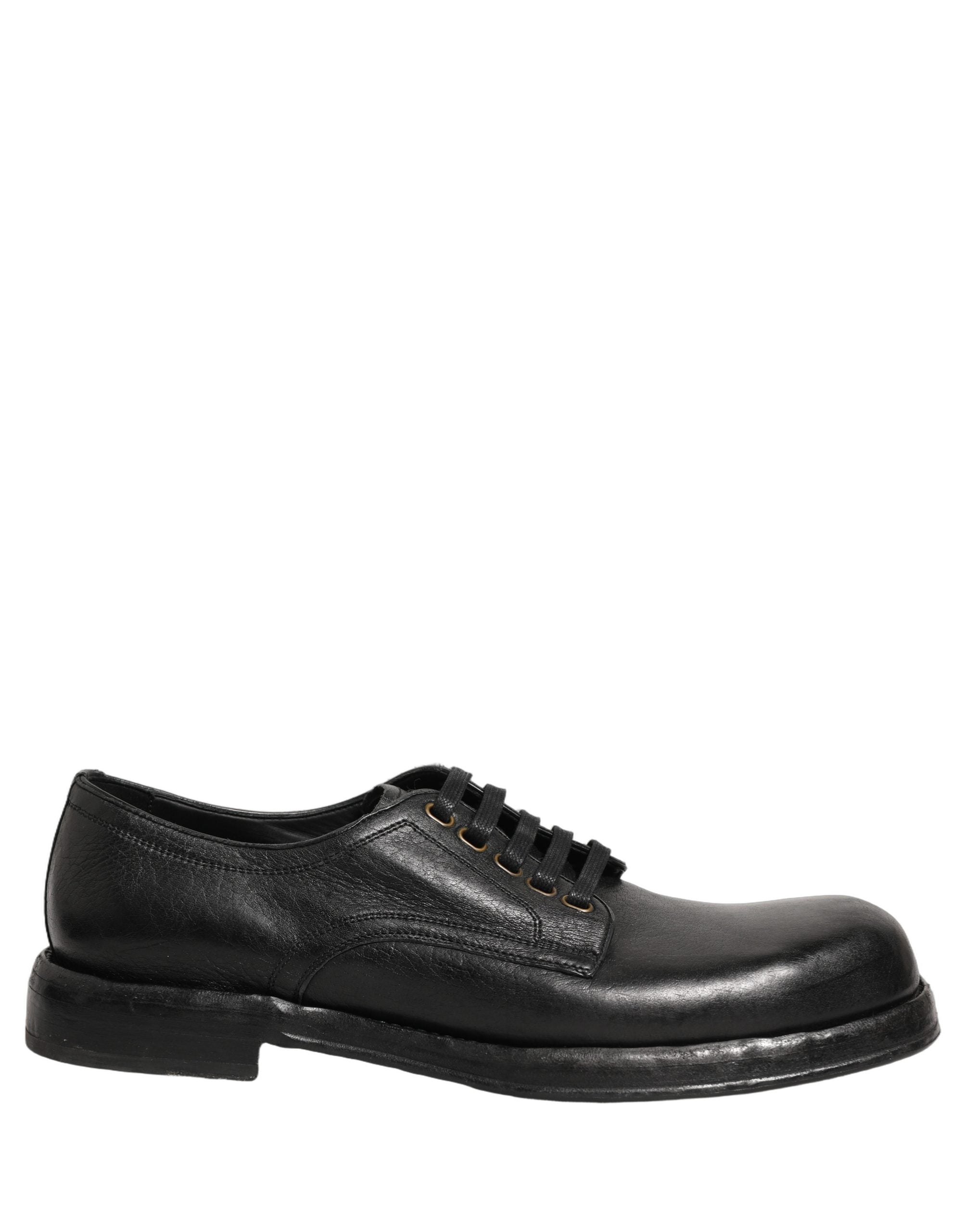 Dolce & Gabbana Schwarze Leder Schnür-Derby-Anzugschuhe für Herren-3