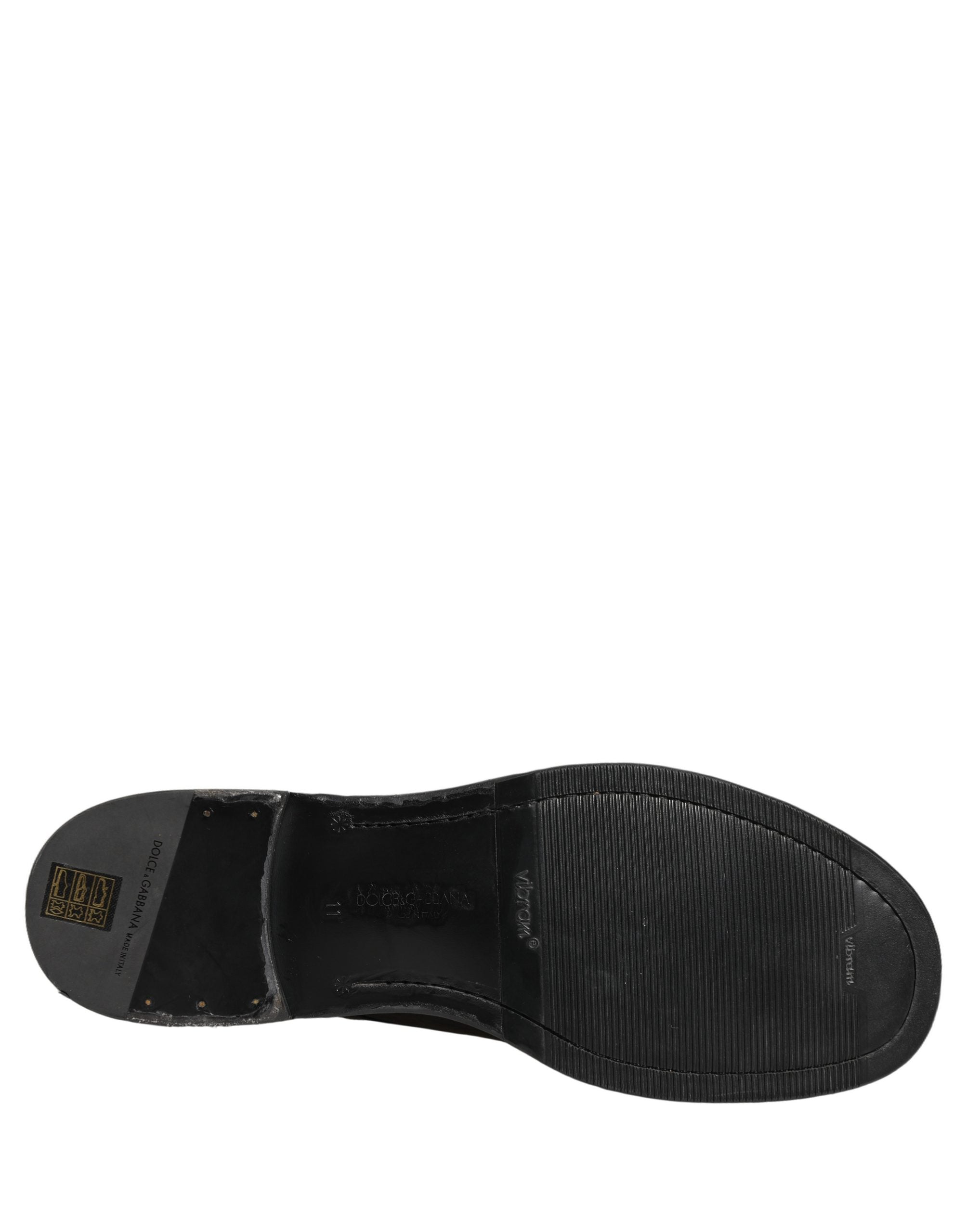 Dolce & Gabbana Schwarze Leder Schnür-Derby-Anzugschuhe für Herren-4