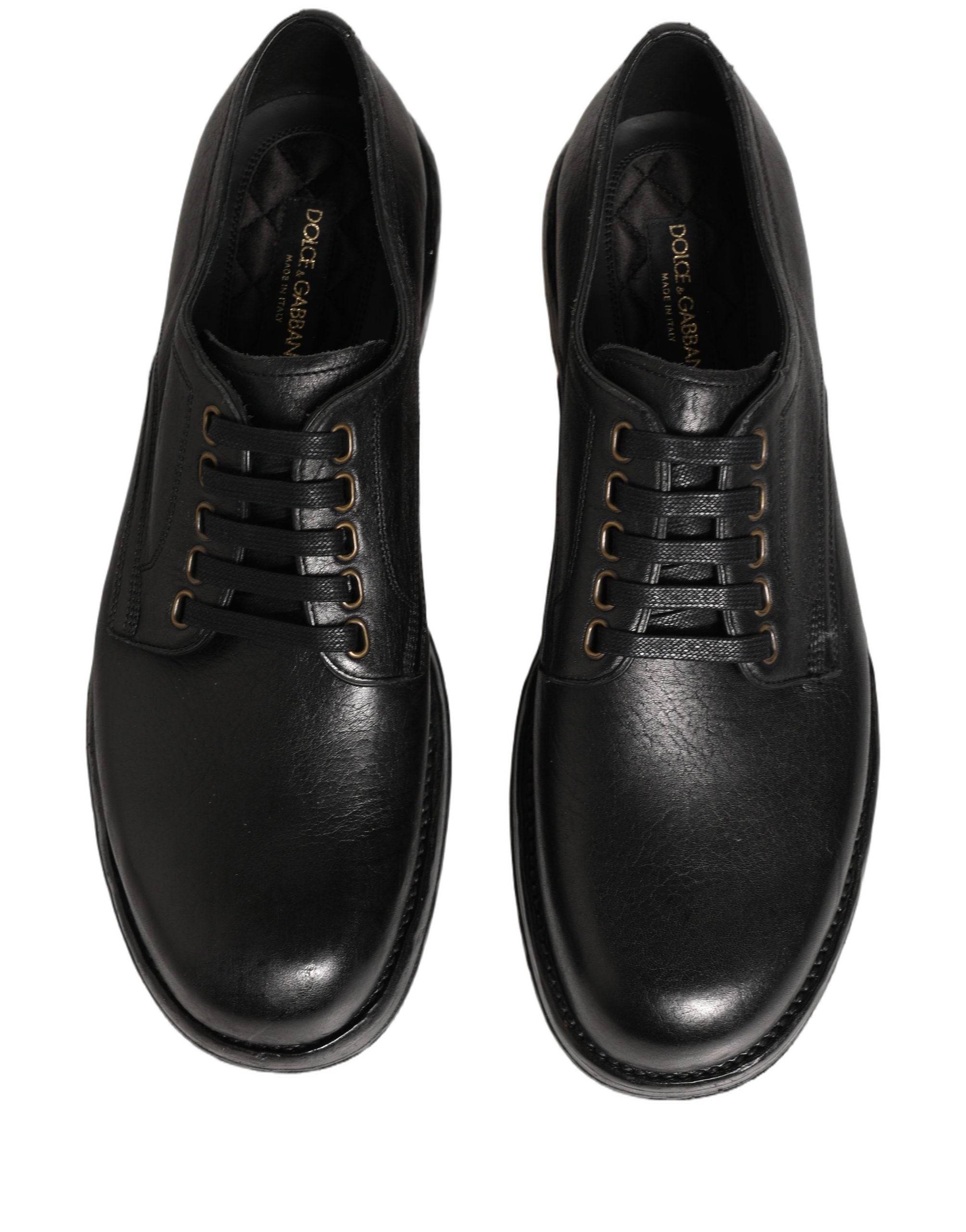 Dolce & Gabbana Schwarze Leder Schnür-Derby-Anzugschuhe für Herren-5