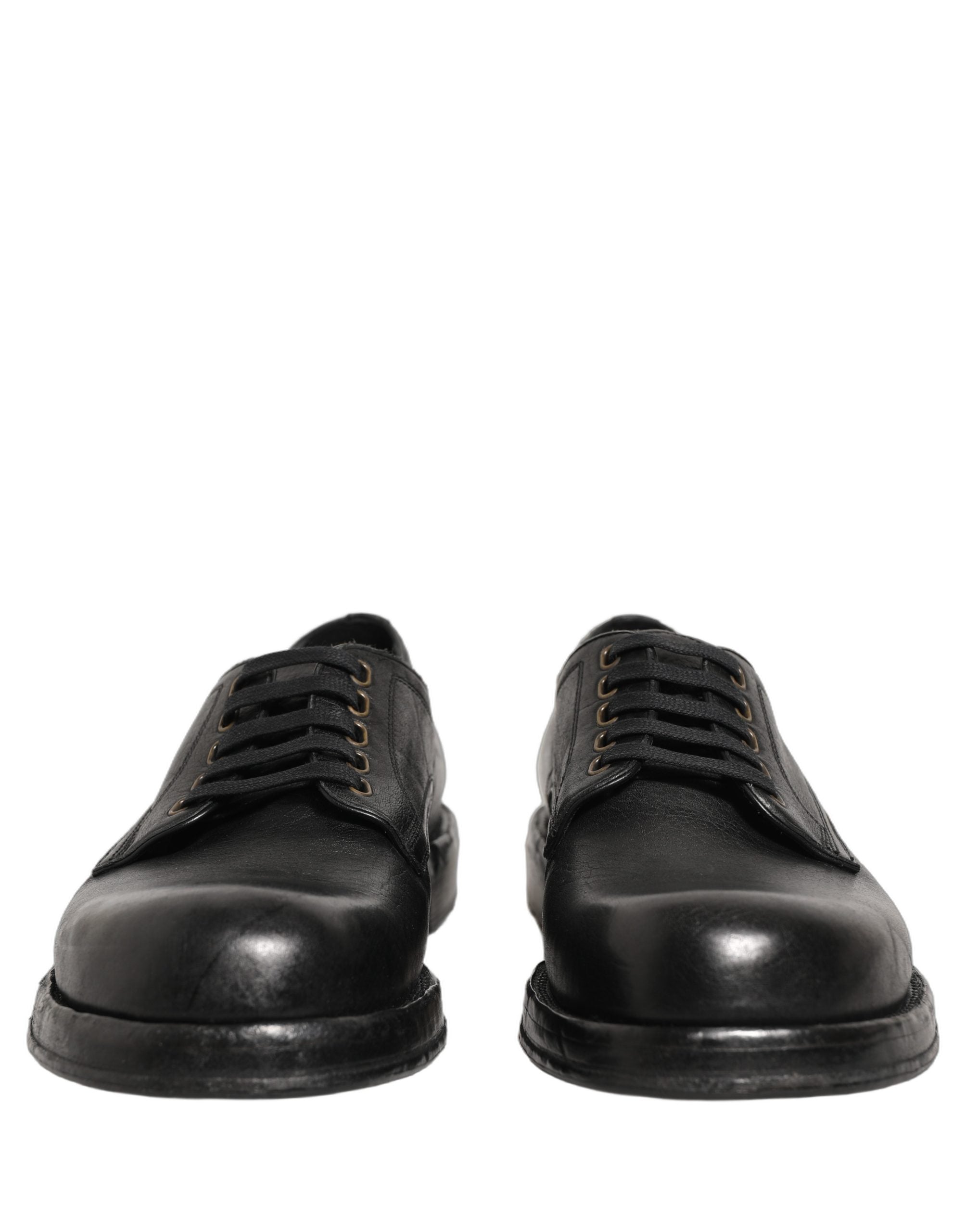 Dolce & Gabbana Schwarze Leder Schnür-Derby-Anzugschuhe für Herren-6
