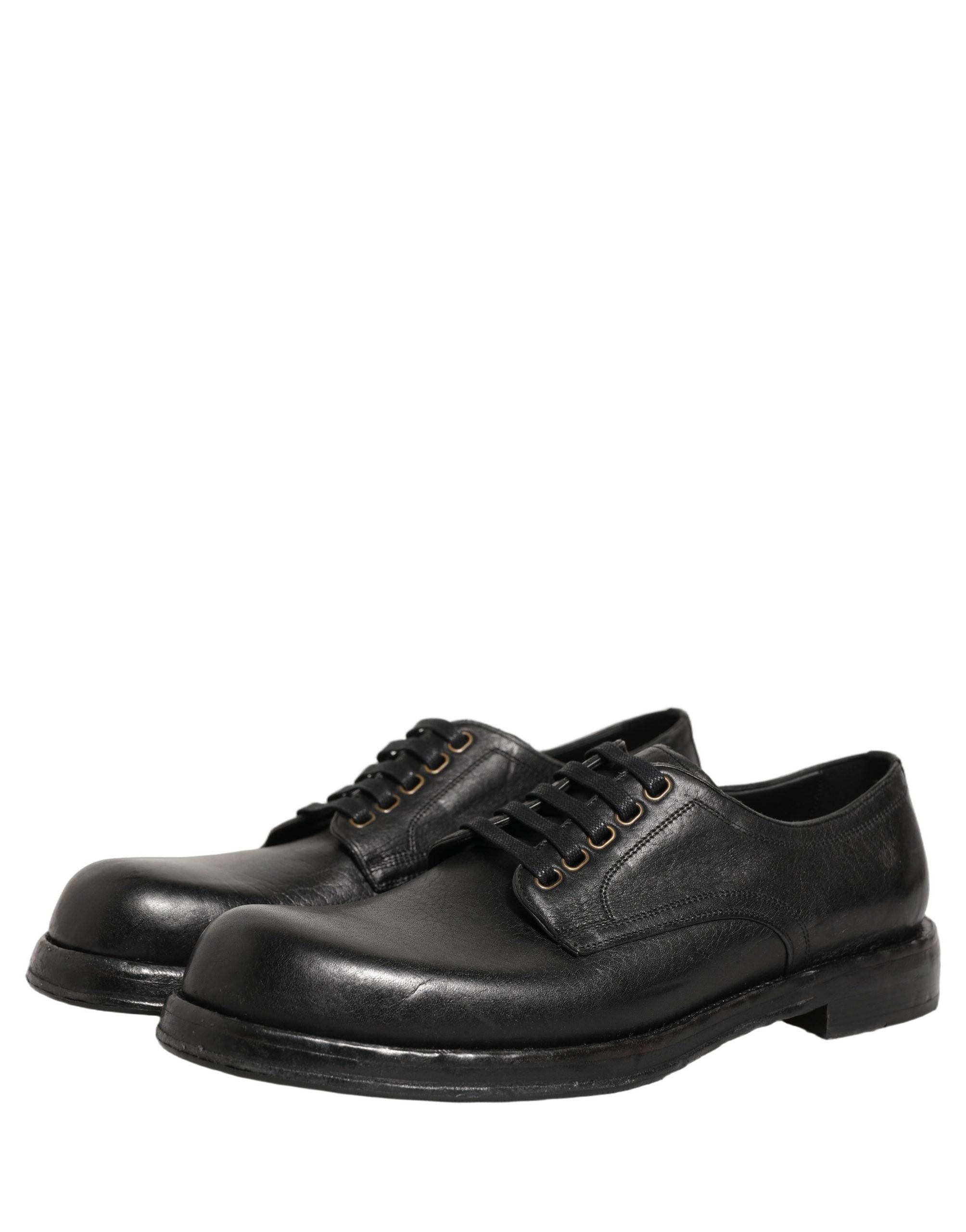 Dolce & Gabbana Schwarze Leder Schnür-Derby-Anzugschuhe für Herren-7