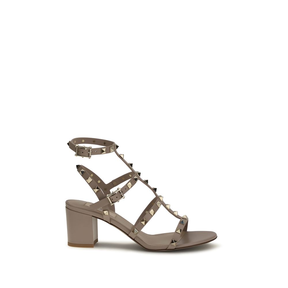 Valentino Garavani Beige Calf Leather Bos Taurus Riemen-Sandalen-1