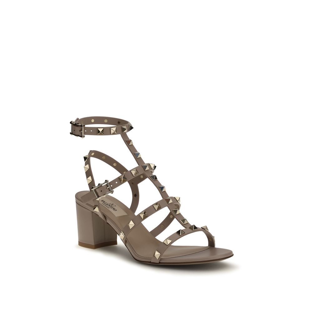 Valentino Garavani Beige Calf Leather Bos Taurus Riemen-Sandalen-2