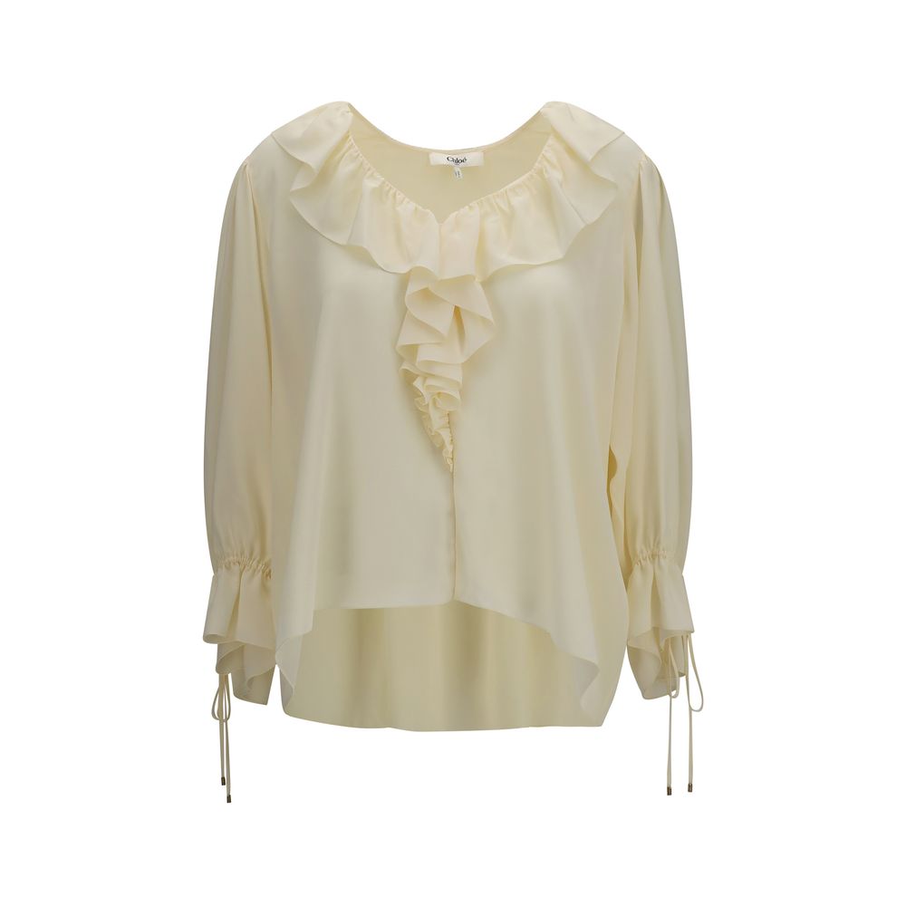 Chloé Beige Seidenbluse-1