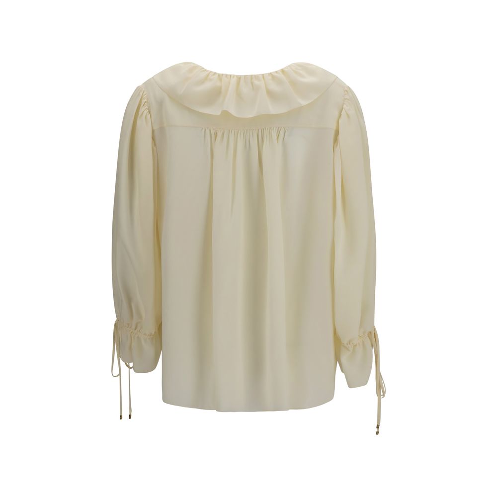 Chloé Beige Seidenbluse-2