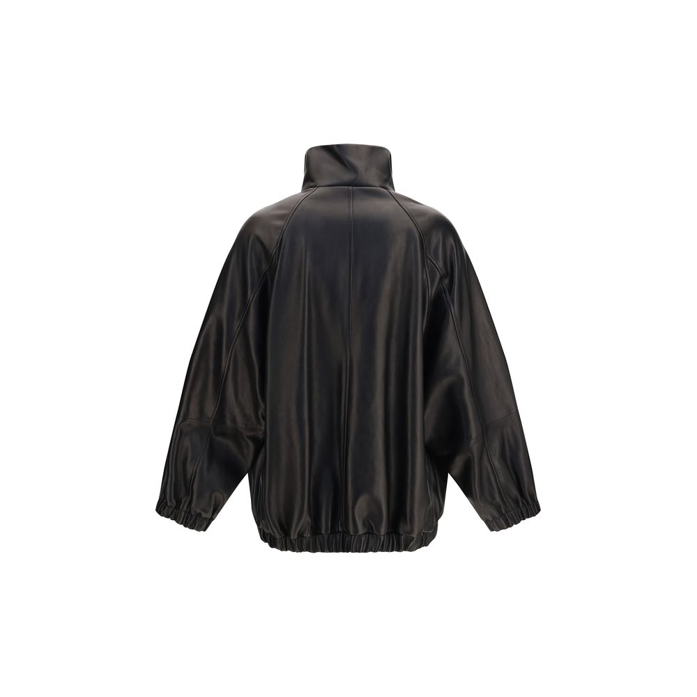 Brunello Cucinelli Schwarze Lederjacke-2
