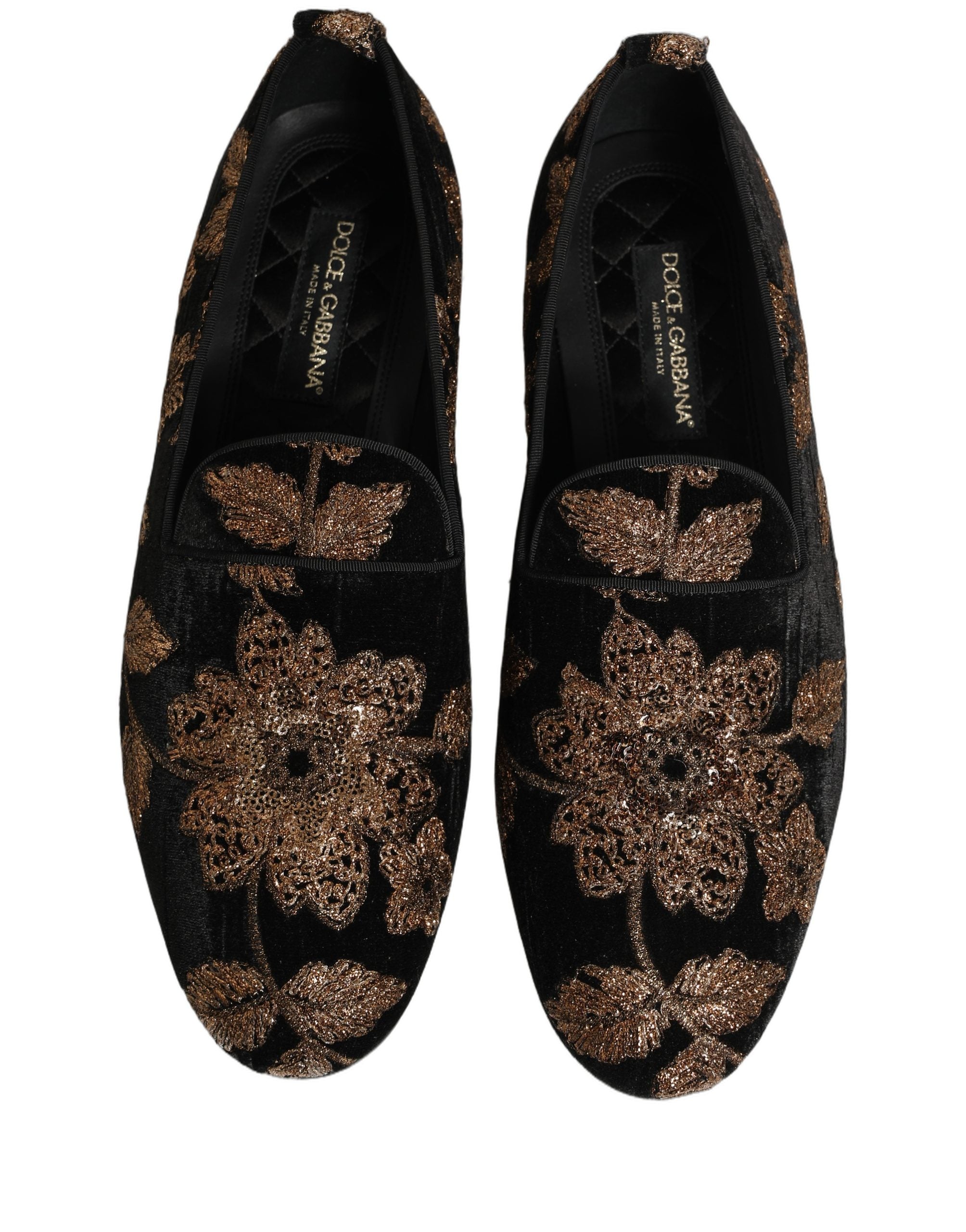 Dolce & Gabbana Schwarze Loafer aus Jacquard mit Blumenmuster-3