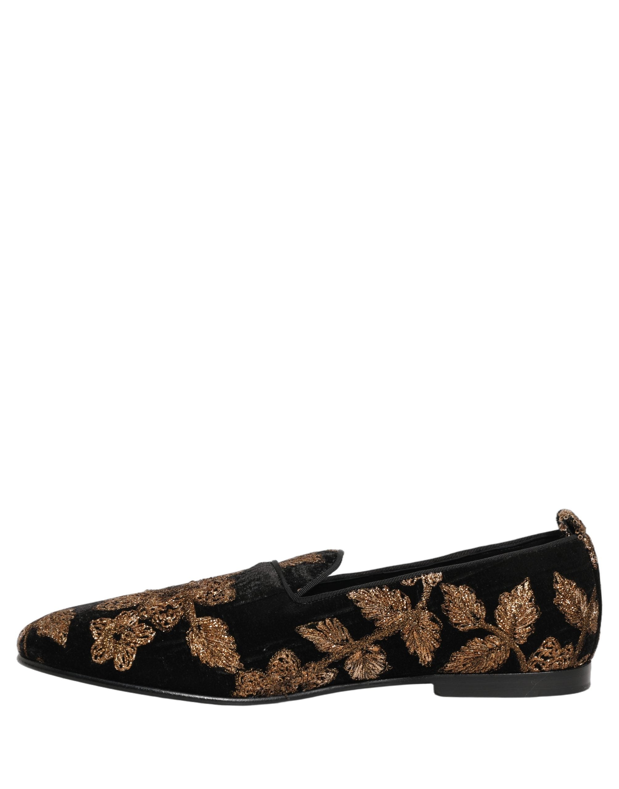 Dolce & Gabbana Schwarze Loafer aus Jacquard mit Blumenmuster-6
