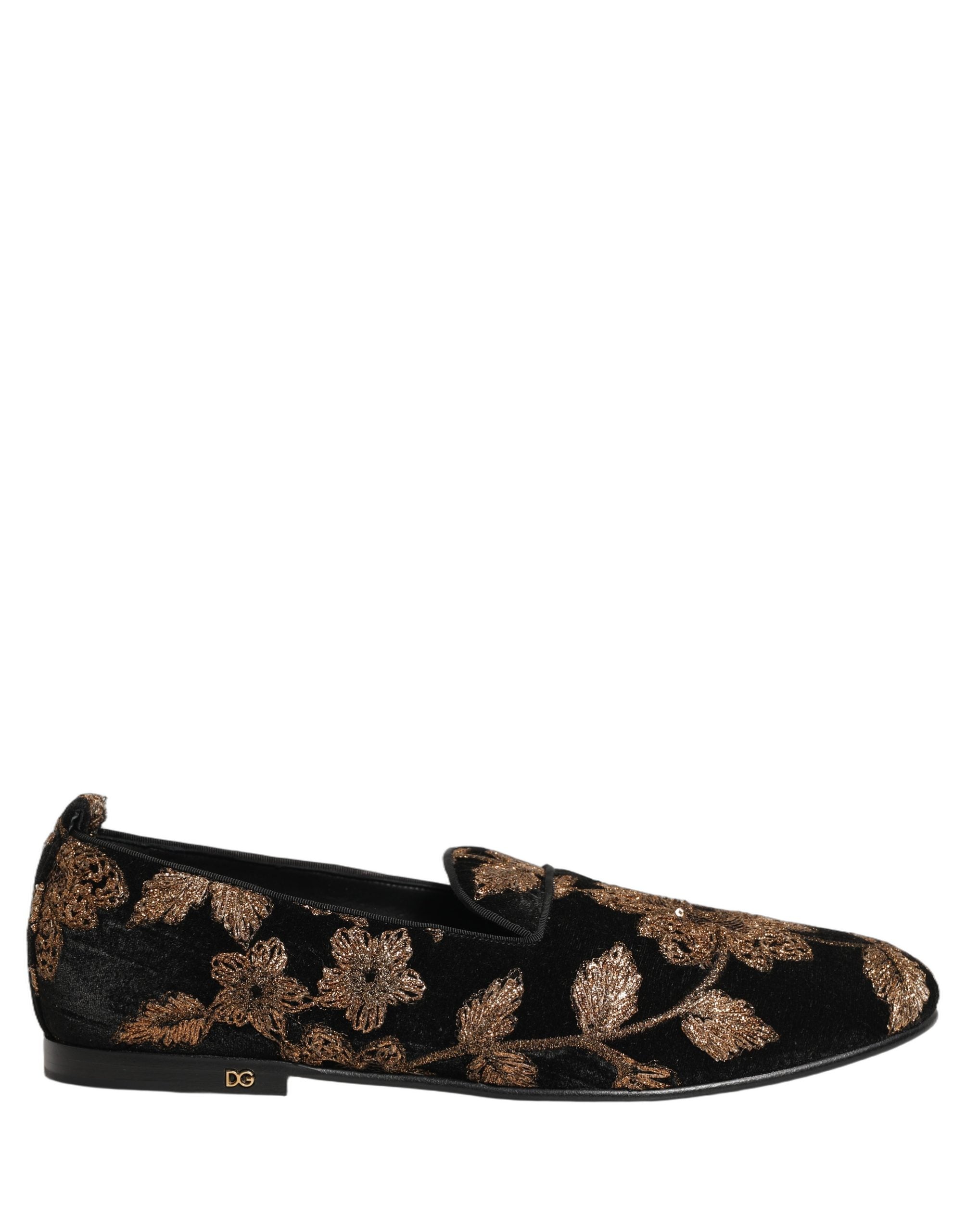 Dolce & Gabbana Schwarze Loafer aus Jacquard mit Blumenmuster-8