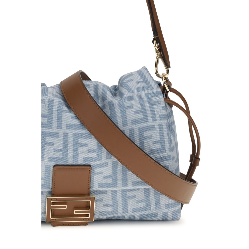 Fendi Blaue Baumwoll-Umhängetasche-4
