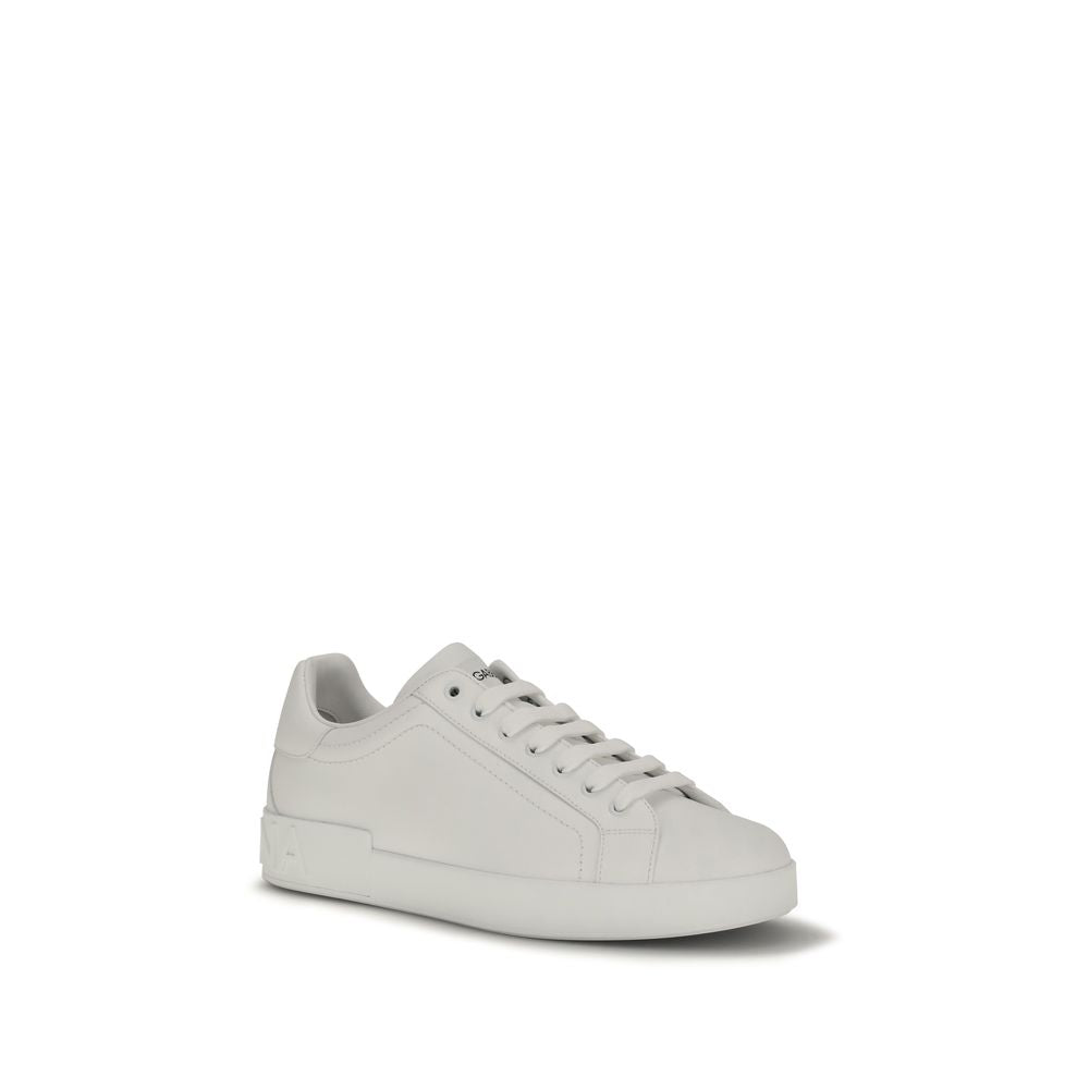 Dolce & Gabbana Weiße Low-Top-Sneaker aus Kalbsleder Bos Taurus-2