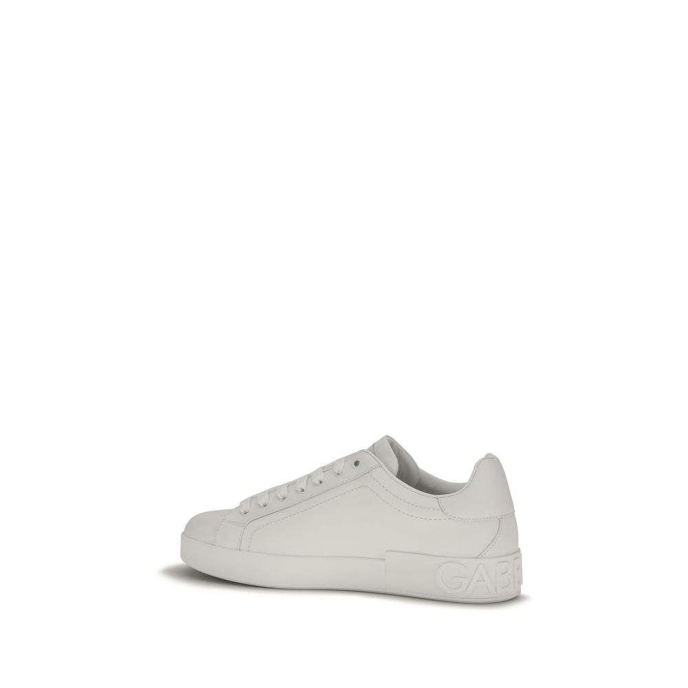 Dolce & Gabbana Weiße Low-Top-Sneaker aus Kalbsleder Bos Taurus-3