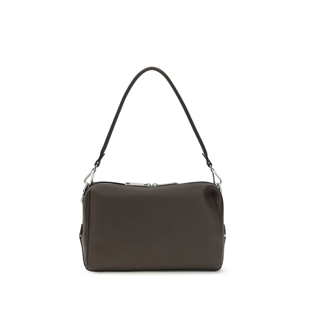 Fendi Braune Kalbsleder Bos Taurus Schultertasche-1