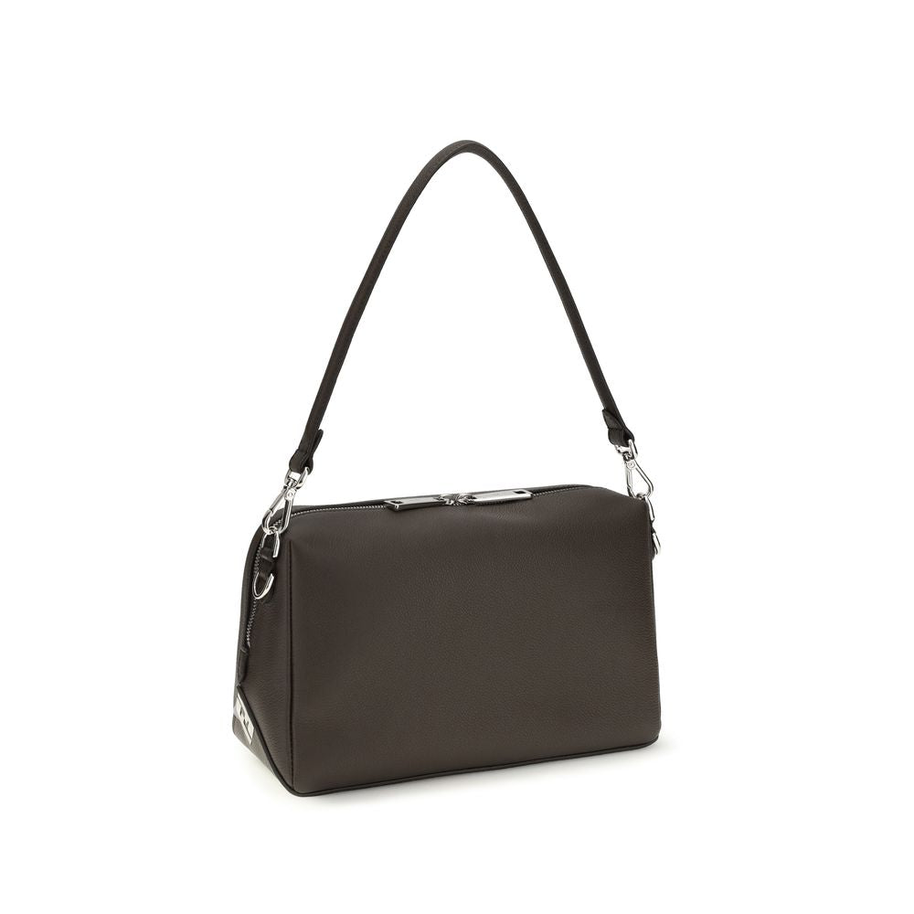 Fendi Braune Kalbsleder Bos Taurus Schultertasche-2