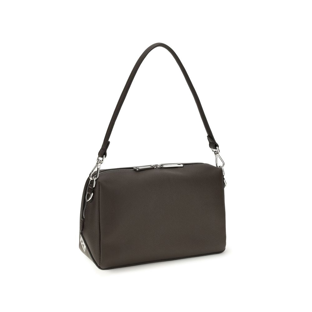 Fendi Braune Kalbsleder Bos Taurus Schultertasche-3