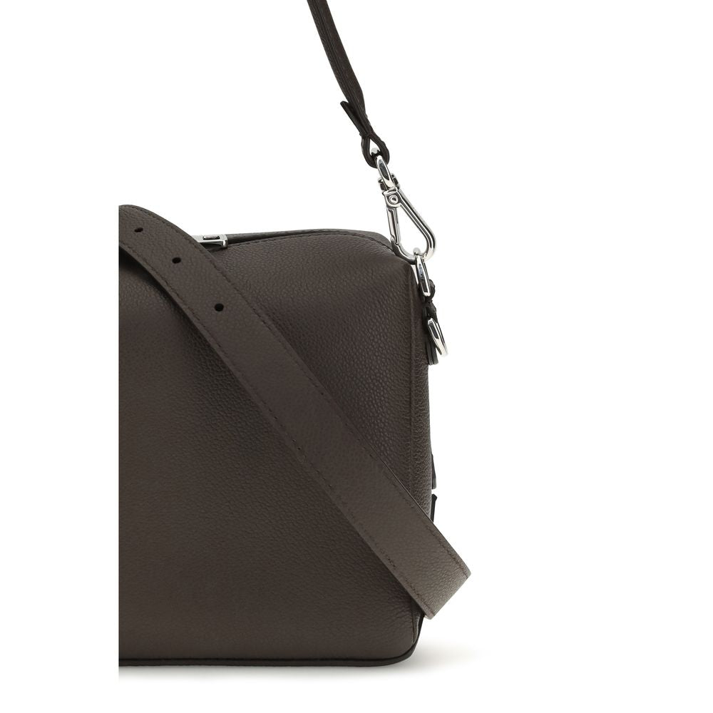 Fendi Braune Kalbsleder Bos Taurus Schultertasche-4