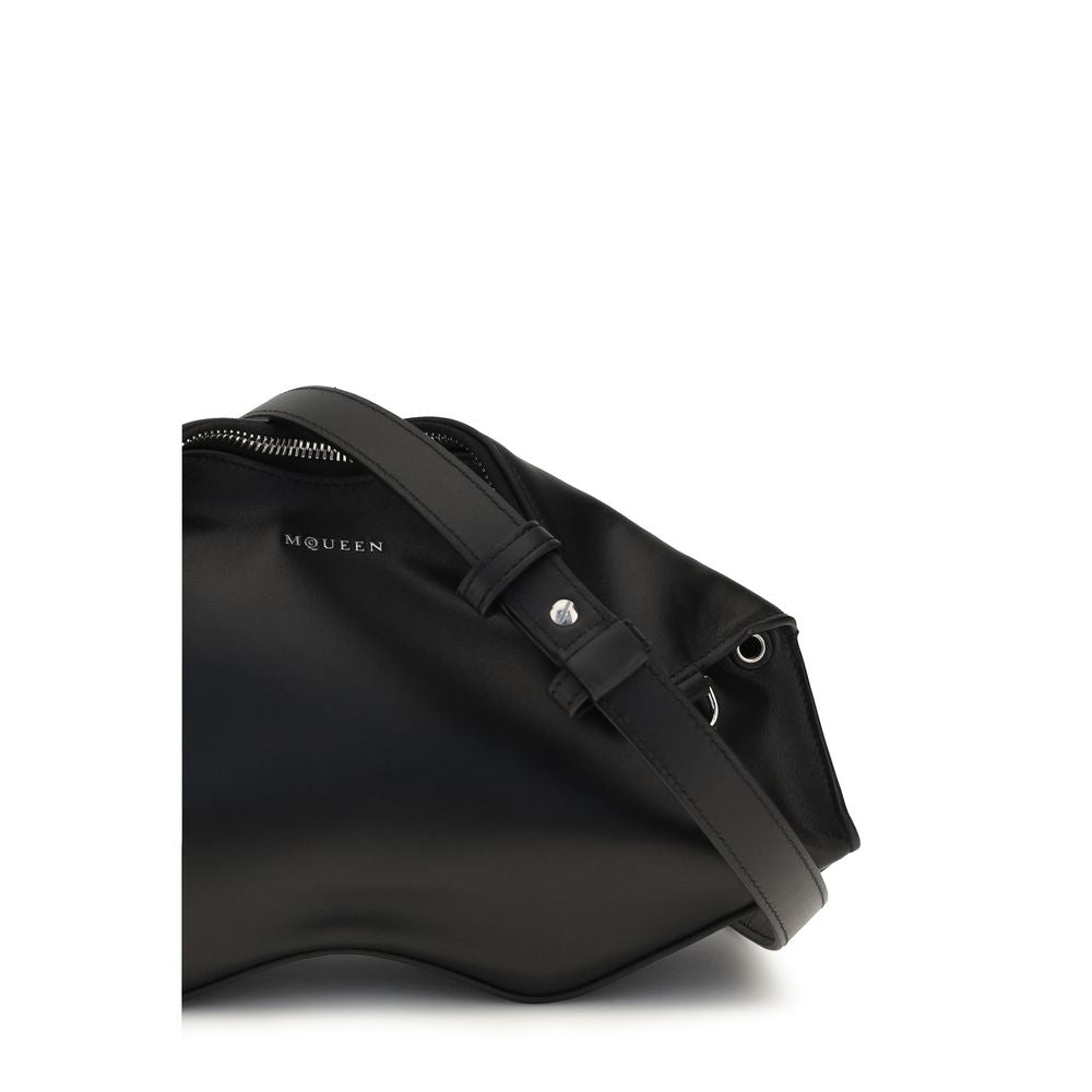 Alexander McQueen Schwarze Bos Taurus Kalbsleder Clutch-4