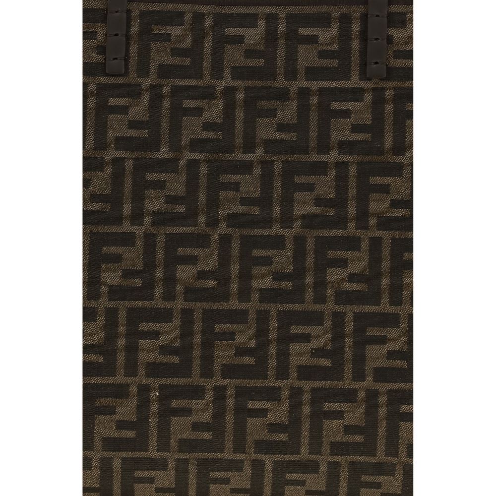 Fendi Braune Stoff-Umhängetasche-4