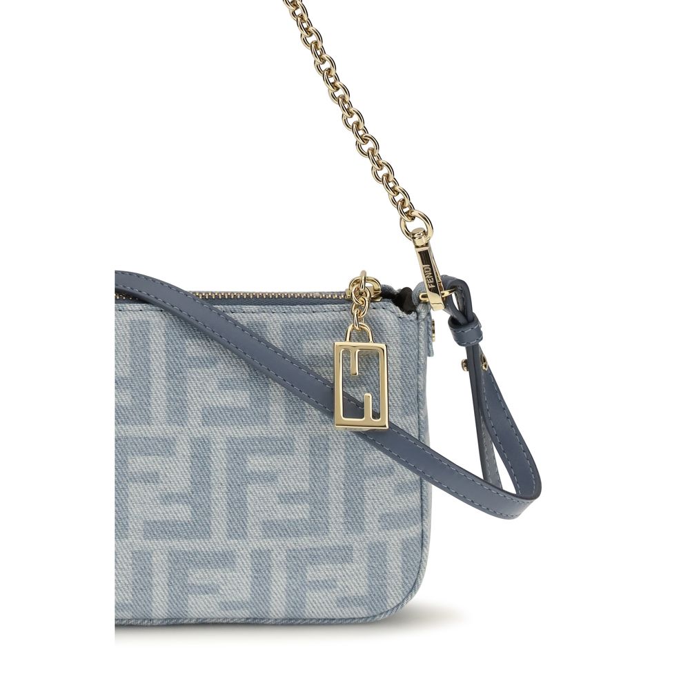 Fendi Blaue Geldbörse aus Baumwolle-4