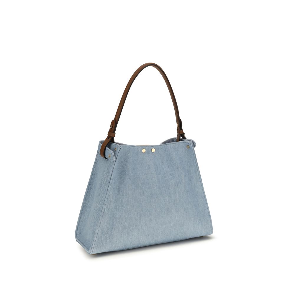 Fendi Schultertasche aus blauem Kalbsleder Bos Taurus-3