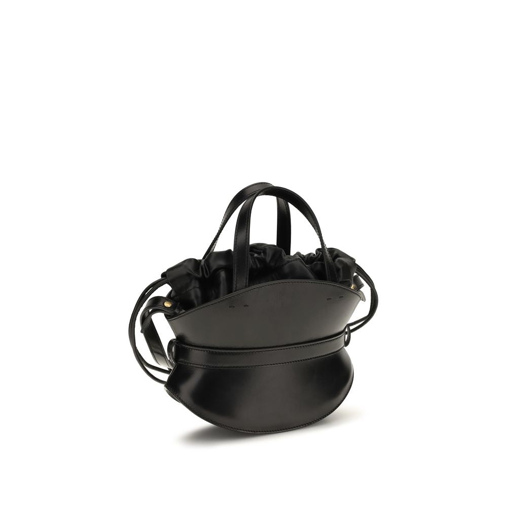 Balmain Schwarze Bos Taurus Kalbsleder Schultertasche-3