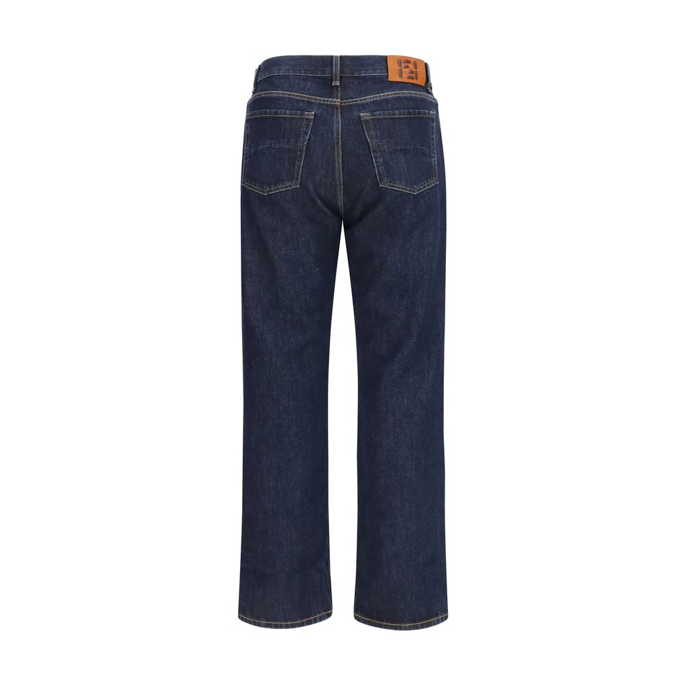 Fendi Blaue Jeans aus Baumwolle im geraden Schnitt-2