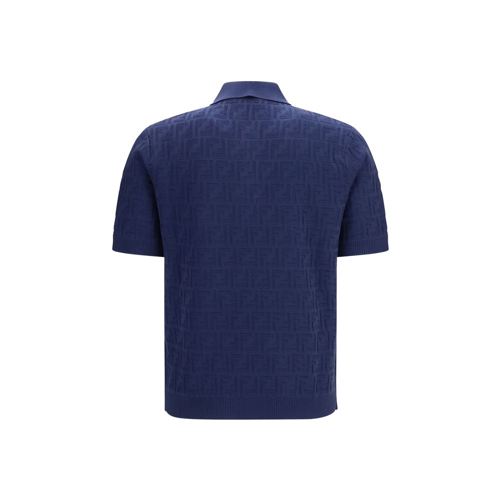 Fendi Blaues Baumwoll-Polohemd-2