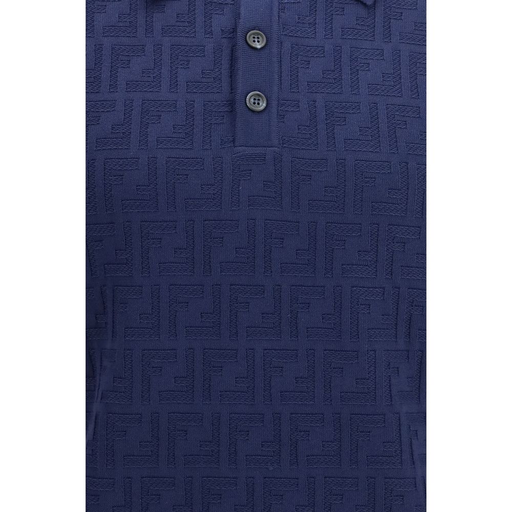 Fendi Blaues Baumwoll-Polohemd-3